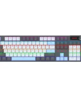 Механична геймърска клавиатура Redragon Caesura K718GB-R Rainbow осветление червени суичове - черна с