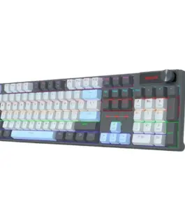 Alternative view of Механична геймърска клавиатура Redragon Caesura K718GB-R, Rainbow осветление, червени суичове - черна с тъмносиньо