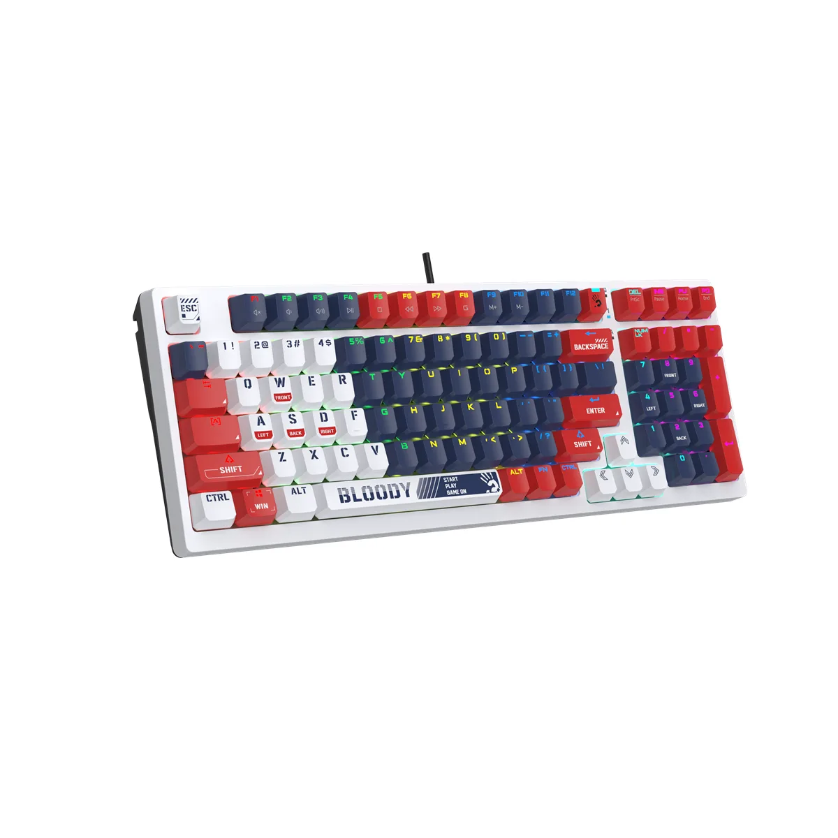 А4tech Геймърска механична клавиатура Bloody Sports Navy S98 BLMS RGB Backlit red switch , USB - Image 2