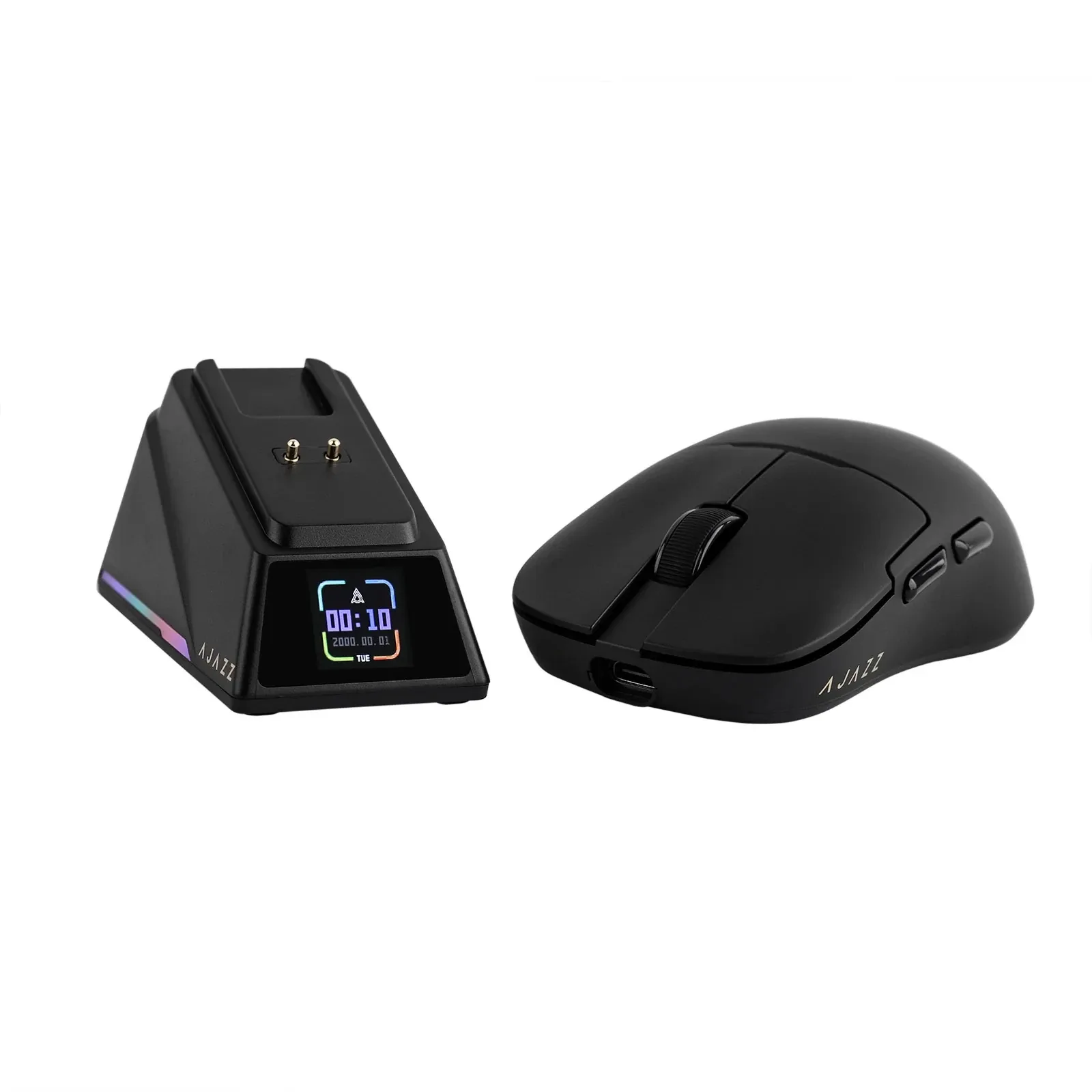 Ajazz професионална геймърска мишка AJ159 APEX - Wireless Gaming Mouse - 8K, Magnetic Charging Dock, Black - Image 6