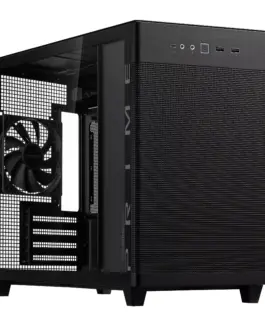 Кутия за компютър ASUS PRIME AP201 Tempered Glass Micro ATX - Black