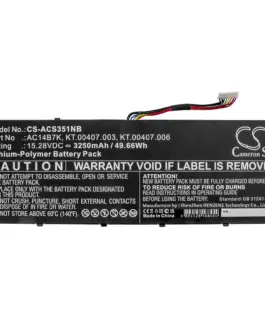 Батерия  за лаптоп  ACER Aspire 5 A515-41G-18Z3 Nitro 5 AN515-41-F6VS Swift 3 SF313-51-514S AC14B7K LiPO 15.28V  3250 mA