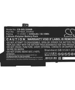 Батерия  за лаптоп DELL Latitude 5420 Latitude 5520  005R42 WY9DX LiPo 11.4V 3350mAh CAMERON