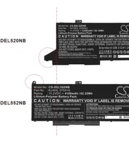 Alternative view of Батерия  за лаптоп DELL Latitude 5420, Latitude 5520  005R42, WY9DX LiPo 11.4V 3350mAh CAMERON SINO