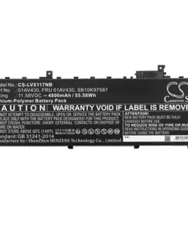 Батерия за лаптоп  LENOVO TP X1 20HQS01S00 ThinkPad X1 Carbon 2017-20HR002MGE 01AV429 LiPo 11.58V 4800mAh CAMERON