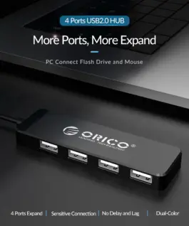 Orico хъб USB2.0 HUB 4 port Black – FL01-BK
