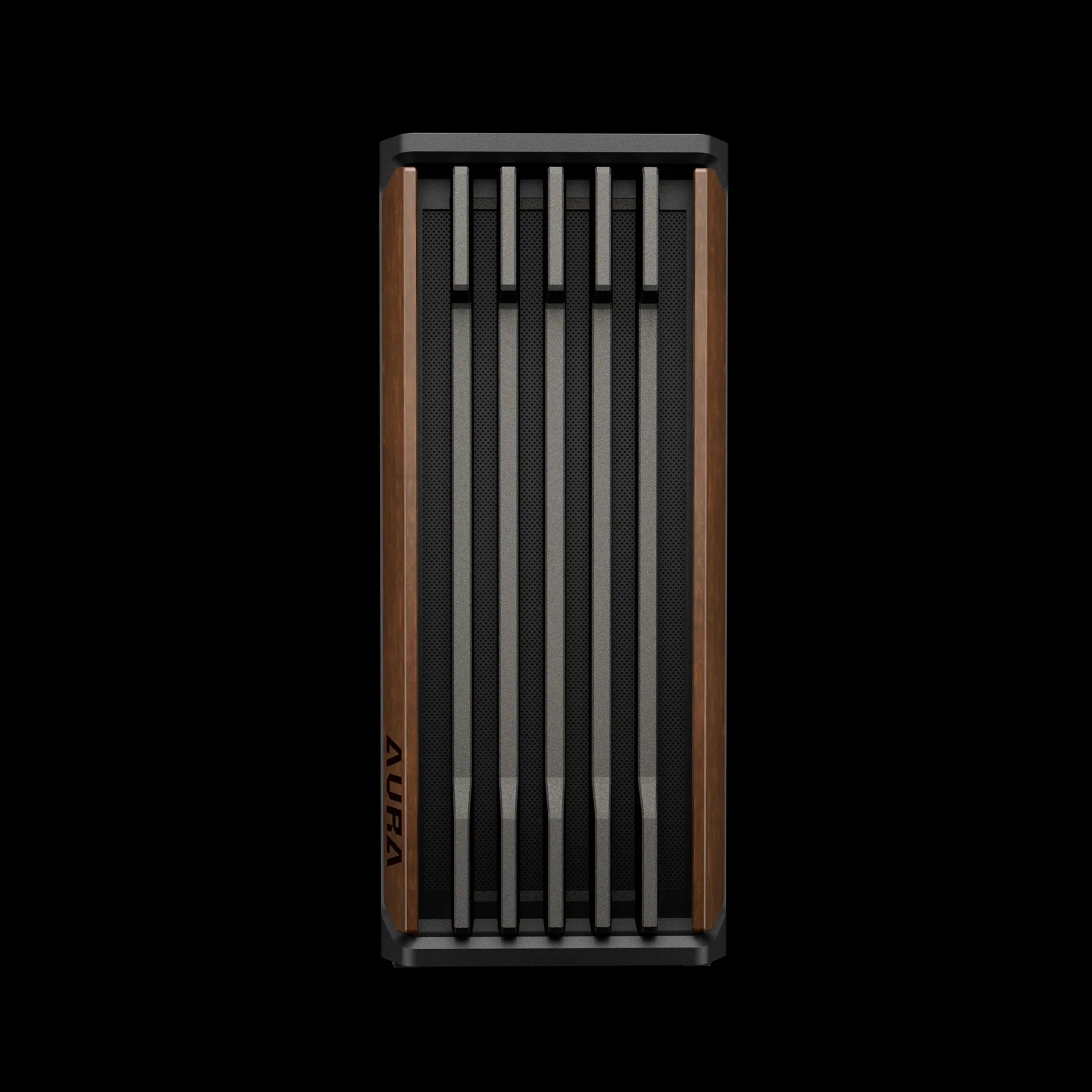 Gamdias кутия Case ATX - AURA GC11 Wood Black - USB-C - Image 4