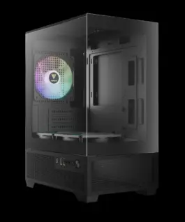 Alternative view of Gamdias кутия Case mATX - AURA GC9M Elite - 3 x 120 mm A-RGB, USB-C, Tempered Glass