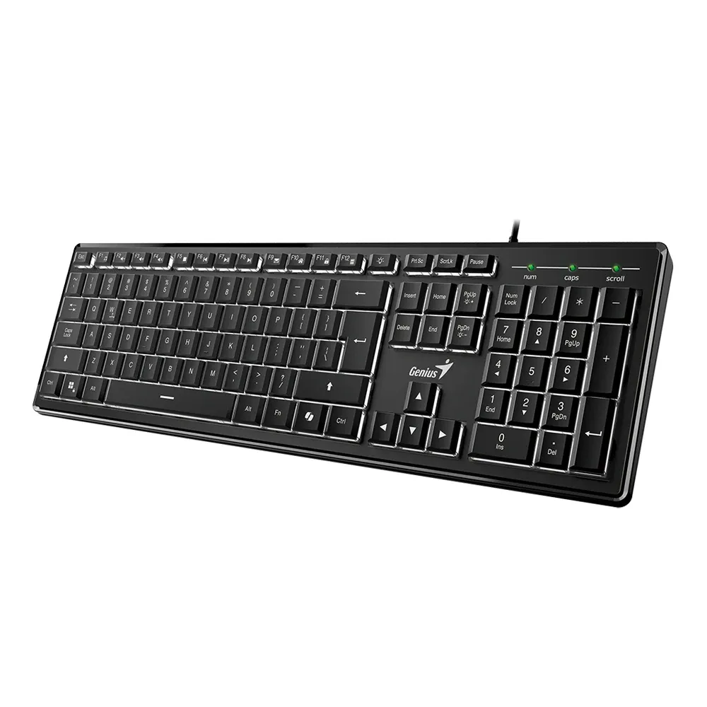 Genius клавиатура кирилизирана Keyboard SlimStar 820 Black - AI Illuminated Slim BG