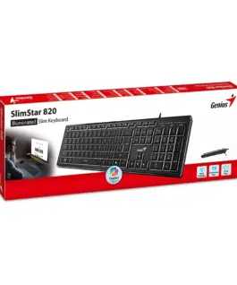 Genius клавиатура кирилизирана Keyboard SlimStar 820 Black – AI