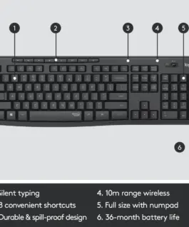 КОМПЛЕКТ МИШКА + КЛАВИАТУРА LOGITECH MK295 US – Wireless – БЕЗ БДС КИРИЛИЗАЦИЯ