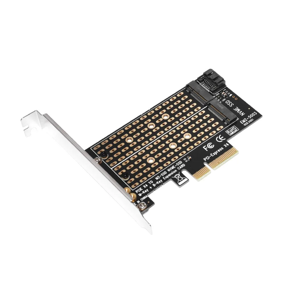 Makki Адаптер M2 SSD NVMe+SATA (M-key+B-key) to PCI Express 3.0 4x adapter - MAKKI-M2-PCIE-2X - Image 262