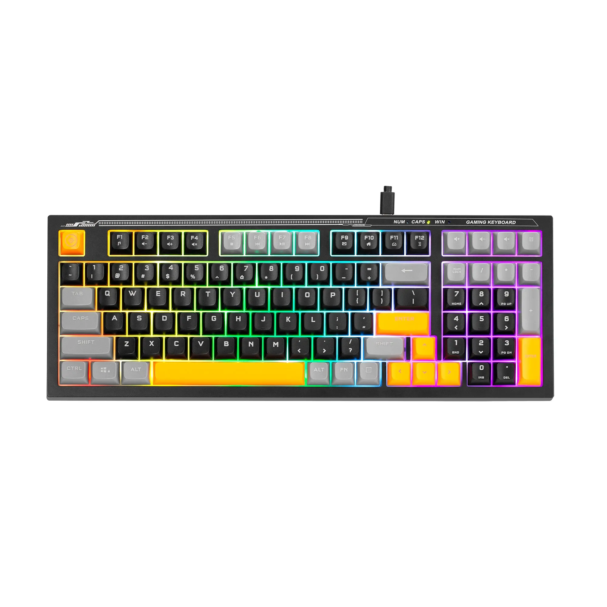 Marvo геймърска клавиатура Gaming Keyboard Soldat S50A - Rainbow 98 keys -