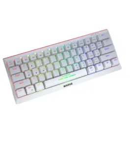 Marvo геймърска клавиатура Gaming Mechanical keyboard 61 keys TKL Hecate 61R WH – KG962G White – RED switches