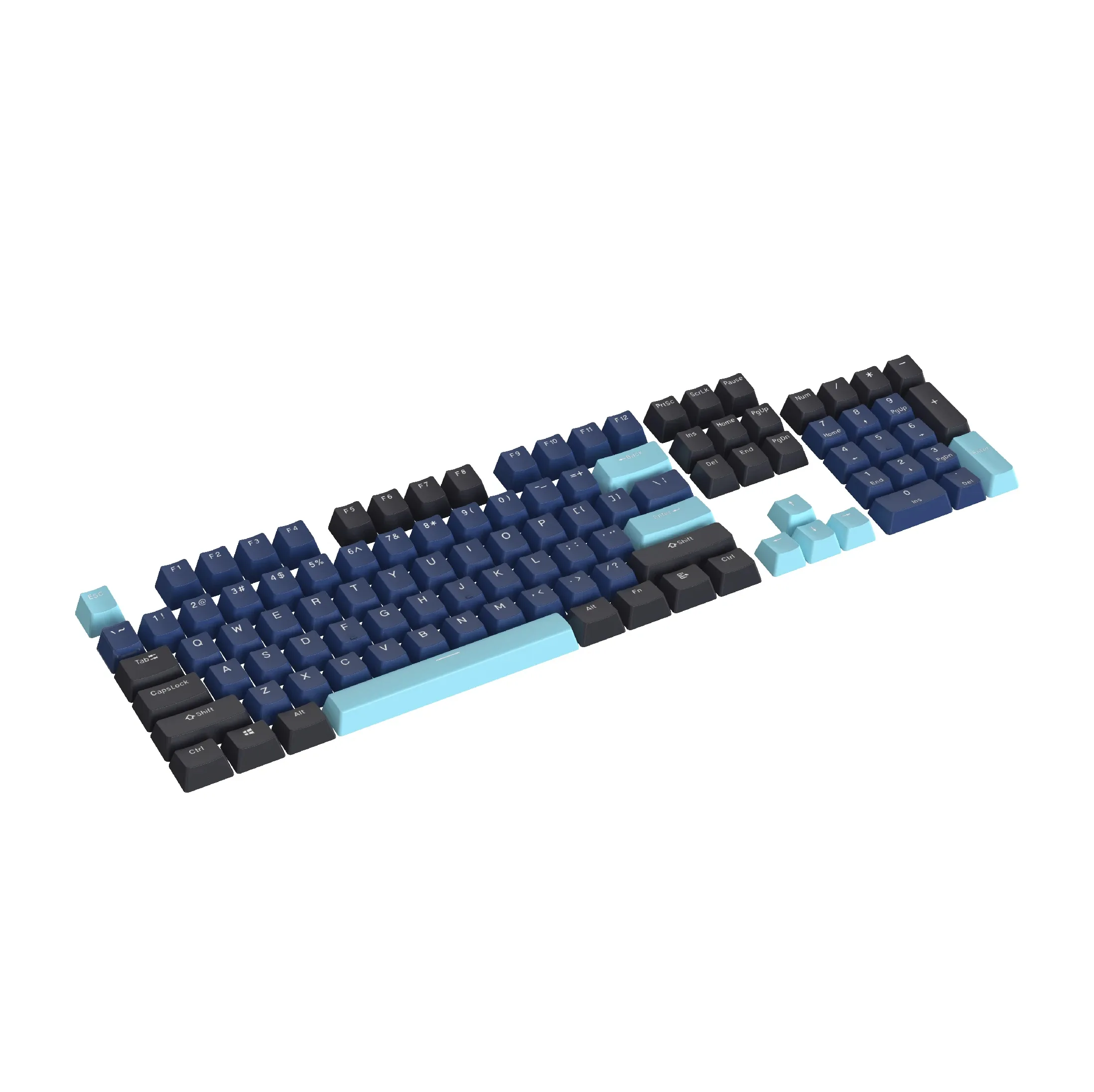 Marvo капачки за клавиатура Custom Keycap Set PBT, 104 keys, Dark Blue, Black, Cyan - MARVO-KP-01-BL - Image 314