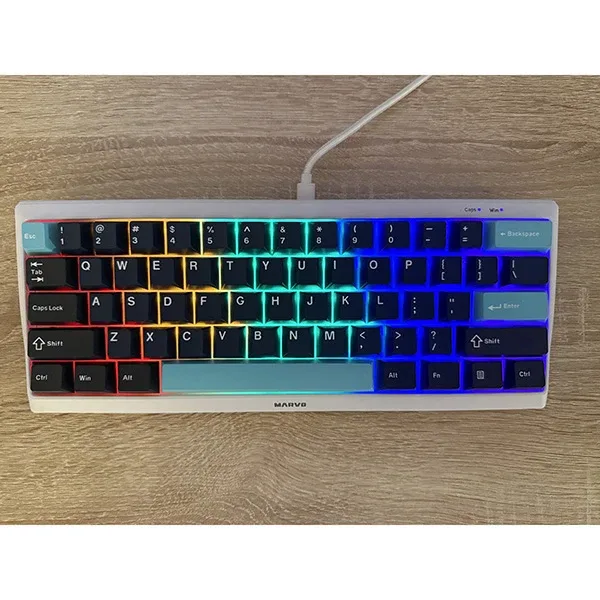 Marvo капачки за клавиатура Custom Keycap Set PBT, 104 keys, Dark Blue, Black, Cyan - MARVO-KP-01-BL - Image 317