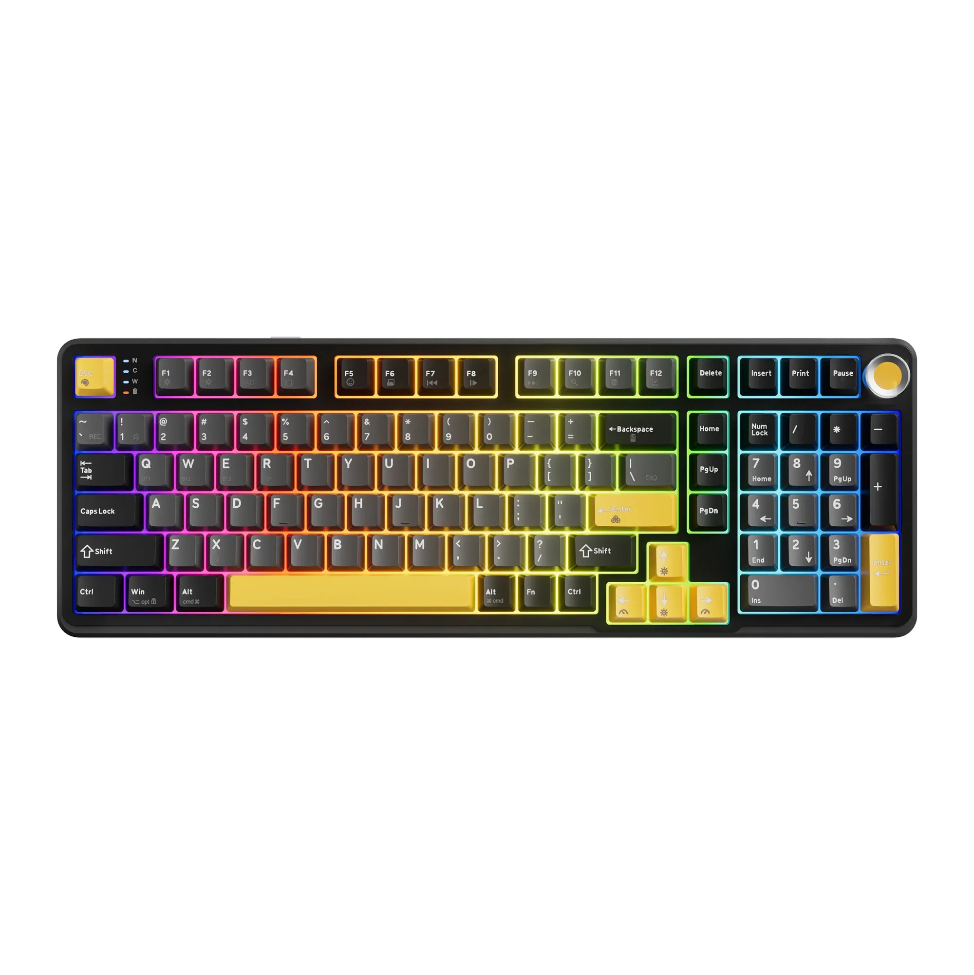 Marvo безжична механична геймърска клавиатура Wireless Gaming Mechanical keyboard Titan 98 - KG986W Black - Banana Crystal