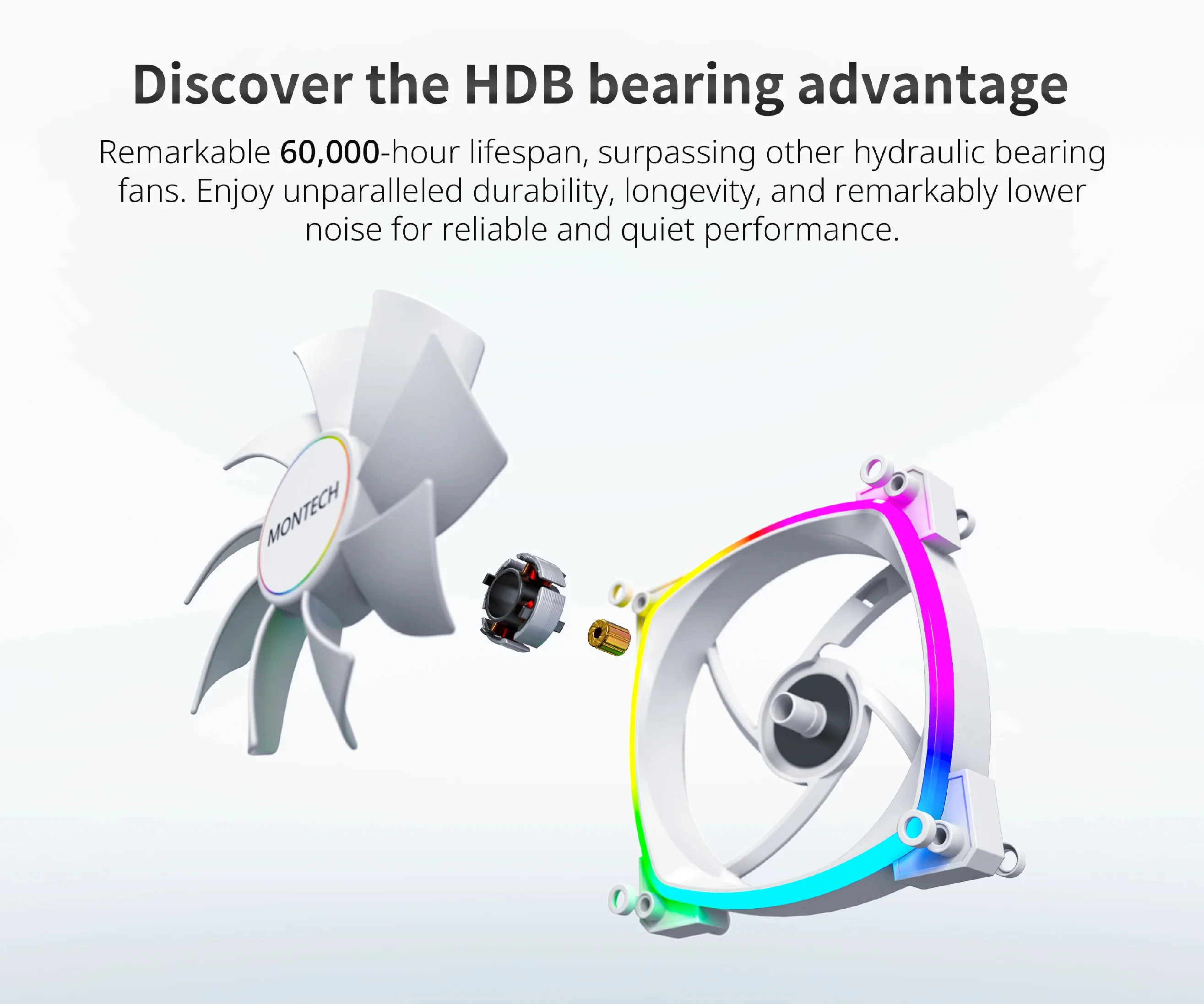 Montech вентилатор AX140 PWM, Fan 140mm, ARGB, White - Image 244