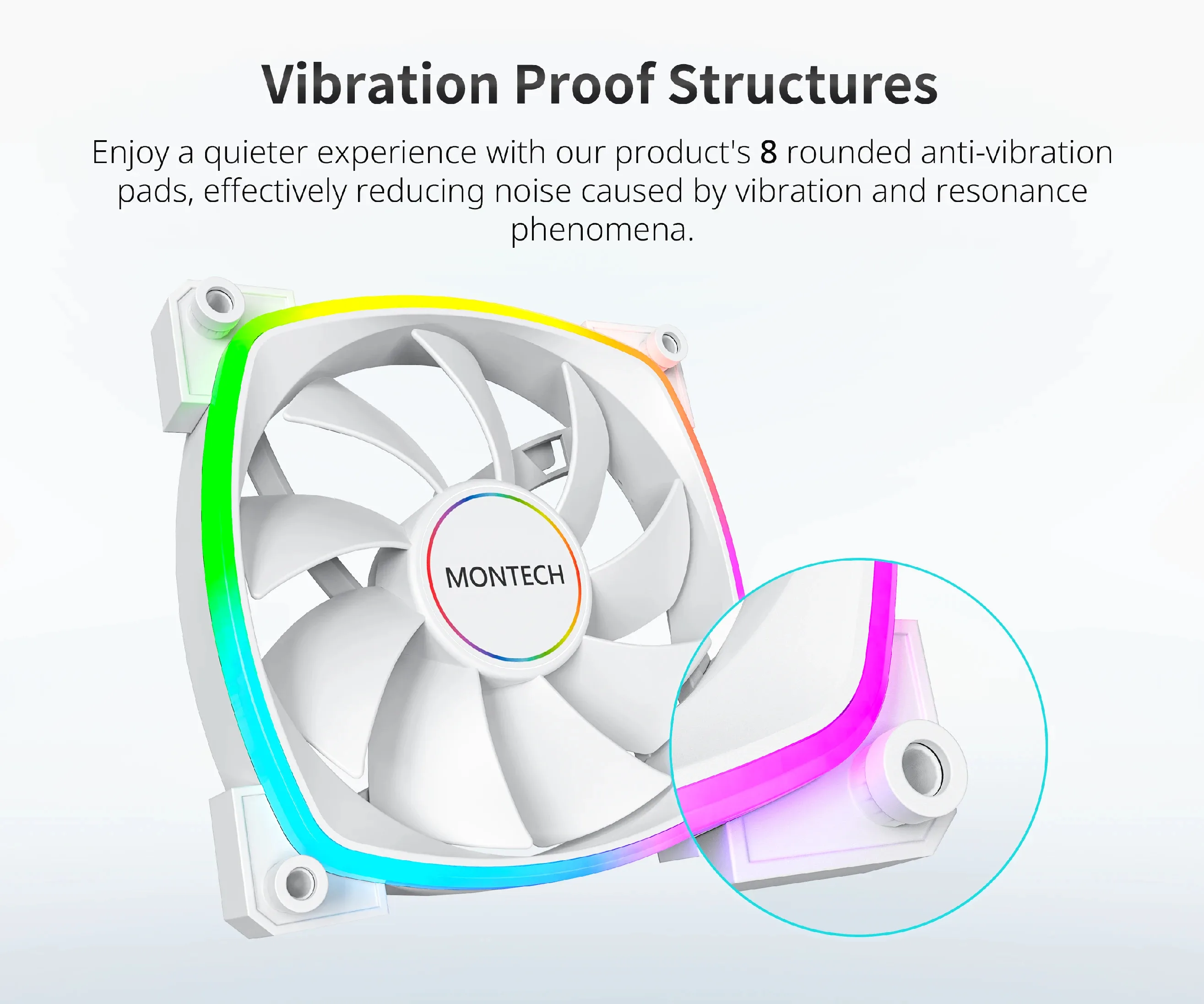 Montech вентилатор AX140 PWM, Fan 140mm, ARGB, White - Image 245