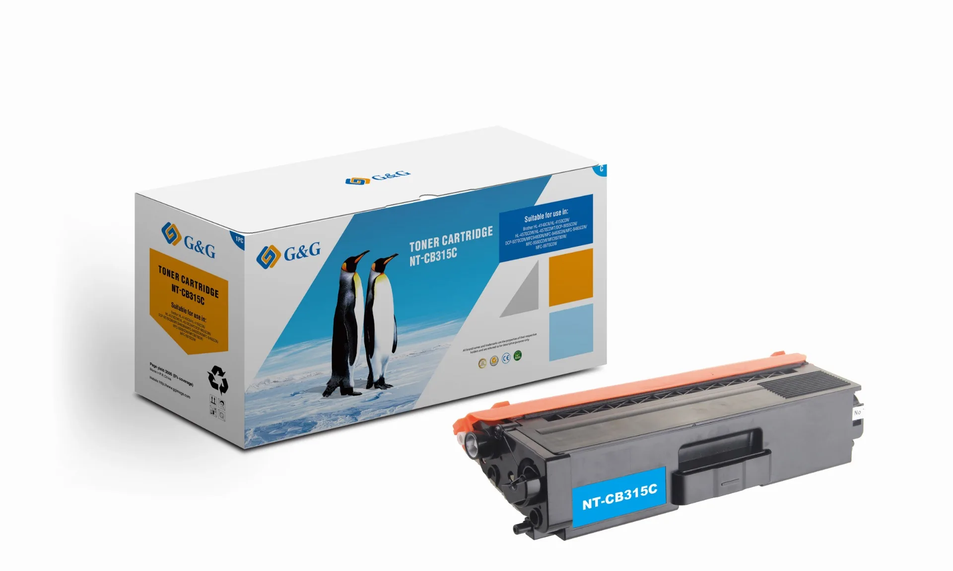 УНИВЕРСАЛНА КАСЕТА ЗА BROTHER HL 4150/4170/4570CDW/MFC 9460CDN/9560/9970 - TN320C (TN-320C)/TN325C (TN-325C) - Cyan - PN