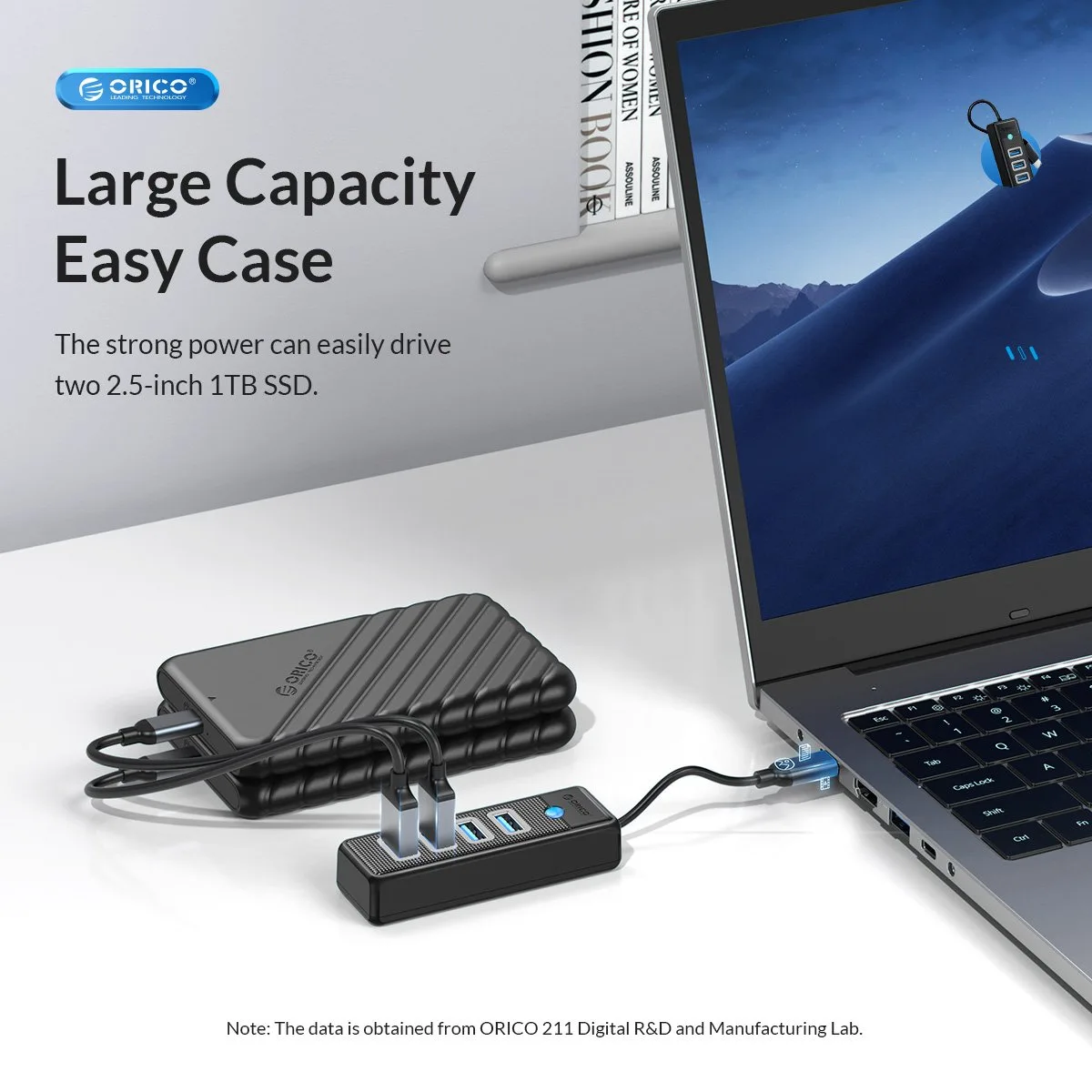 Orico хъб HUB USB3.1 3 port - 2 x USB3.0, 1 x Type C, Black - PWC2U-C3-015-BK - Image 378