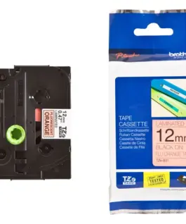 ЛЕНТА ЗА ЕТИКЕТНИ ПРИНТЕРИ BROTHER ТИП TZ - 12 mm x 500 m - BLACK ON FLUORESCENT ORANGE - PN TZEB31