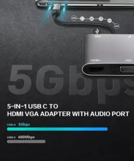 VCom докинг станция Docking Station Type-C Power Distribution 3.0 100W - HDMI Type-C x 1 USB3.0 -