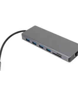 VCom докинг станция Docking Station USB-C 13-in-1 - CU4706 - HDMI x 2 DP USB3.0 x 3 USB-C USB2.0 RJ45 SD/TF PD100W Audio L-Shape