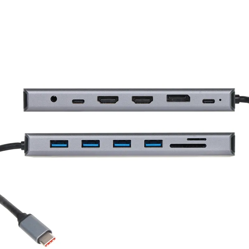 VCom докинг станция Docking Station USB-C 13-in-1 - CU4706 - HDMI x 2, DP, USB3.0 x 3, USB-C, USB2.0, RJ45, SD/TF, PD100W, Audio, L-Shape USB-C - Image 8