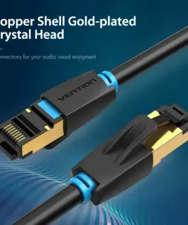 Vention Кабел LAN SFTP Cat.8 Patch Cable – 0.5M Black 40Gbps –