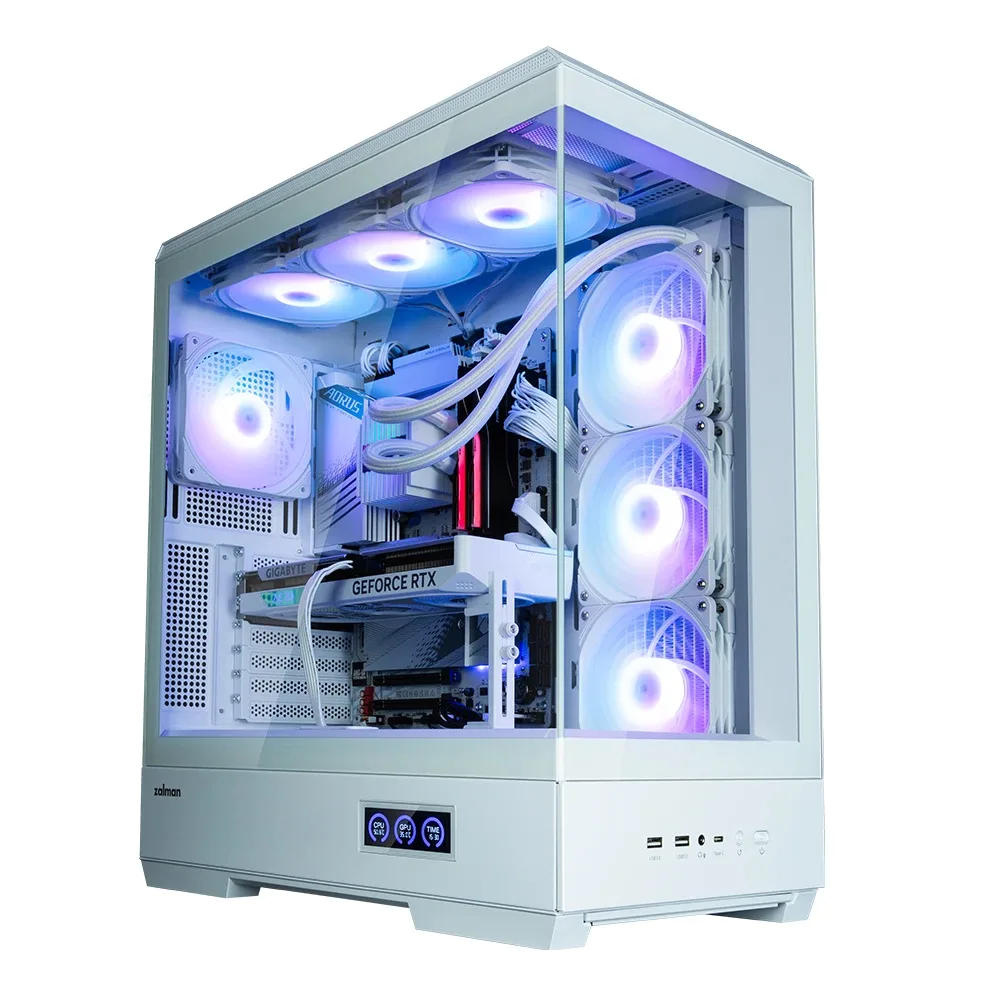 Zalman кутия Case ATX - P50 DS White - Digital Display, Addressable RGB - Image 247