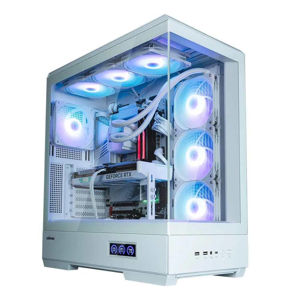 Zalman кутия Case ATX - P50 DS White - Digital Display, Addressable RGB - Image 248