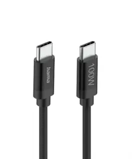 Alternative view of Hama Кабел за зареждане, "Fabric", USB-C - USB-C, 100 W, 1.5 m, Nylon, black