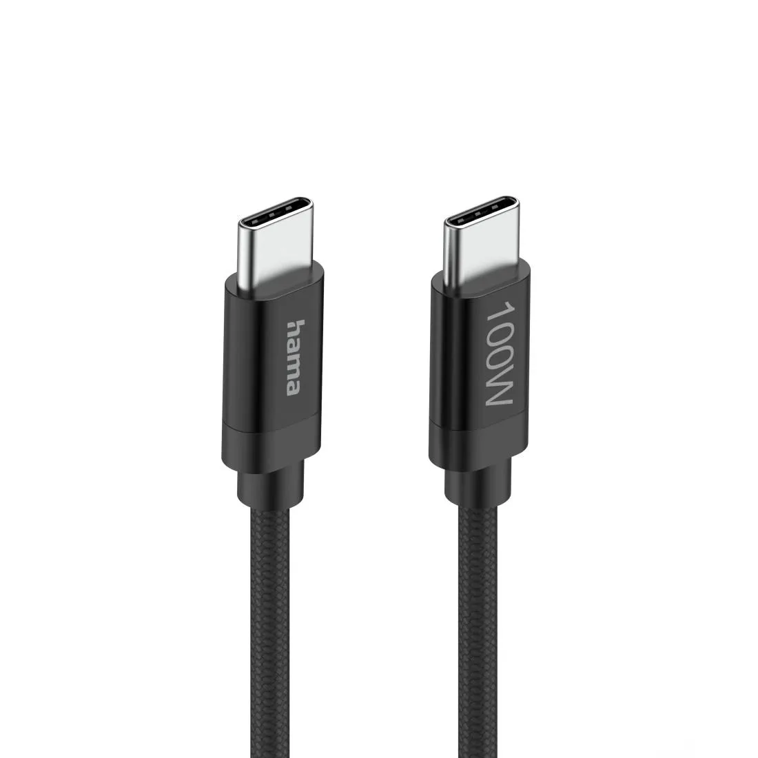 Hama Кабел за зареждане, "Fabric", USB-C - USB-C, 100 W, 1.5 m, Nylon, black - Image 2