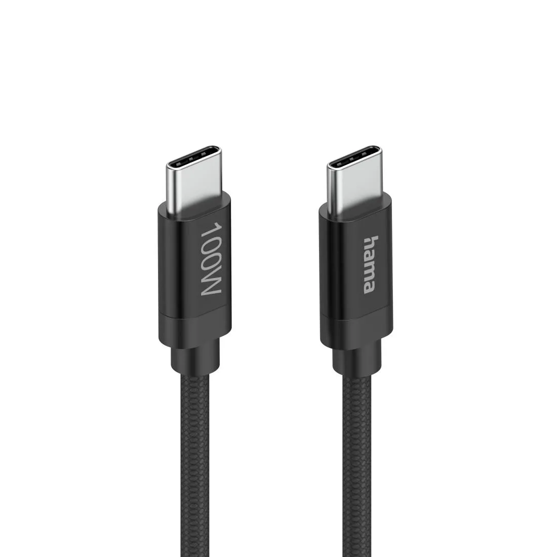Hama Кабел за зареждане, "Fabric", USB-C - USB-C, 100 W, 1.5 m, Nylon, black - Image 3