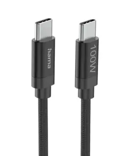 Alternative view of Hama Кабел за зареждане, "Fabric", USB-C - USB-C, 100 W, 3 m, Nylon, black