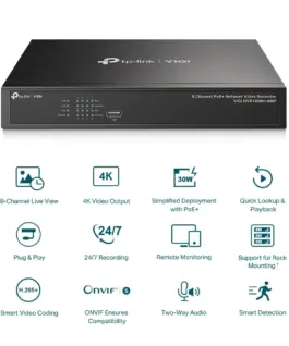 Мрежови видео рекордер TP-Link VIGI NVR1008H-8MP 8-канален