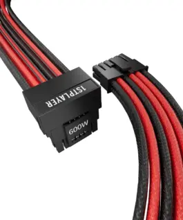 1stPlayer модулен кабел Custom Sleeved Modding Cable Black/Red - PCIe 5.0 12VHPWR M/M -