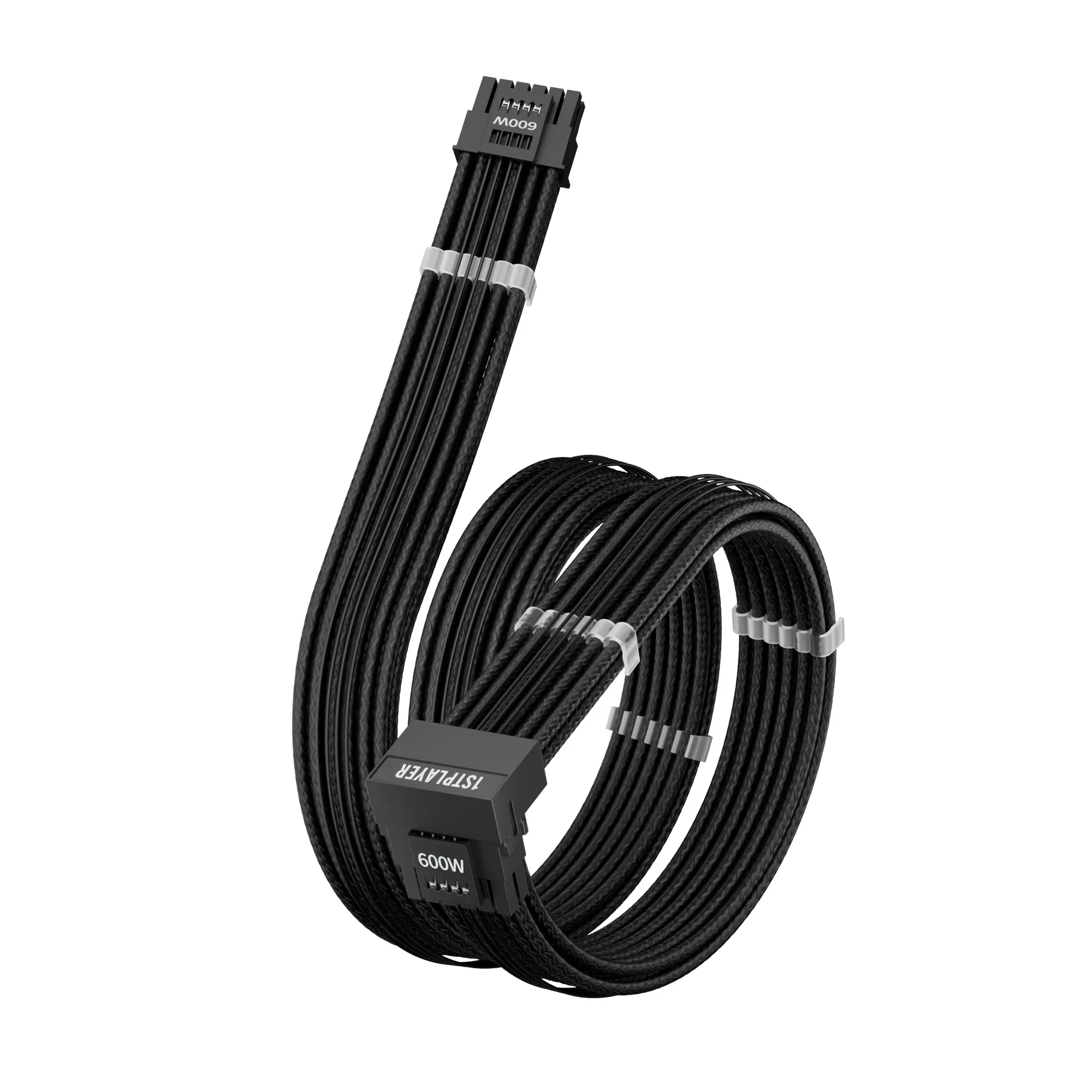 1stPlayer модулен кабел Custom Sleeved Modding Cable Black - PCIe 5.0 12VHPWR M/M - FM2-B-BK - Image 28