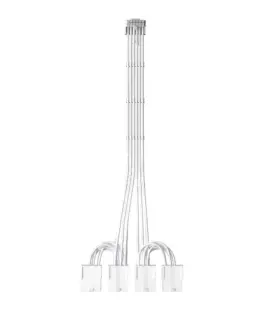 1stPlayer удължителен кабел Custom Sleeved Modding Cable White – 4 x PCIe 8-pin to 12VHPWR –