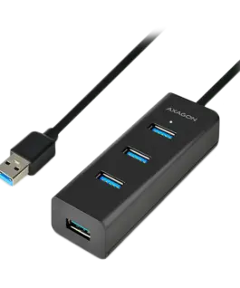 USB хъб AXAGON HUE-S2BL 4x USB3.0 Charging Hub 1.2m Cable MicroUSB Charging