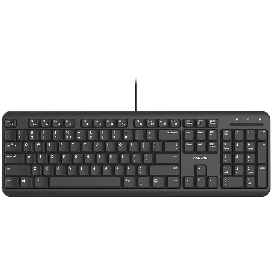 Клавиатура CANYON keyboard HKB-20 EN/BG Velvet Wired Black