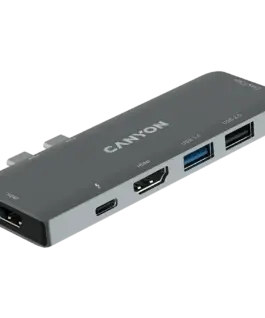 USB хъб CANYON hub DS-5 7in1 Thunderbolt 3 Space Grey
