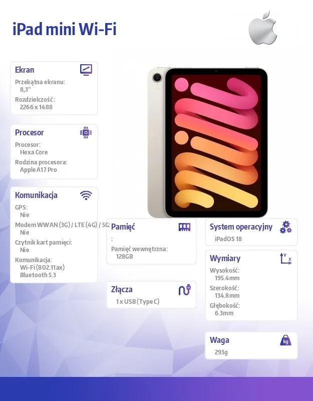 Apple iPad mini Wi-Fi 128GB Starlight - Image 2