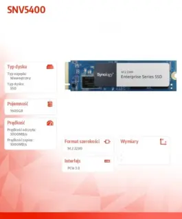 Alternative view of Synology SDD M2 NVMe PCIe 3.0 x4 1600GB SNV5420-1600G