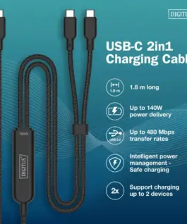 Digitus USB-C кабел за зареждане AK-300170-018-S