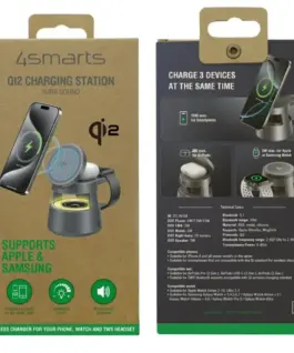 4smarts зарядно docking station Aura Sound Qi2 сив