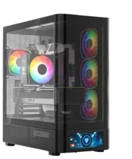 MODECOM кутия за компютър Volcano AQ500 ARGB MIDI черен