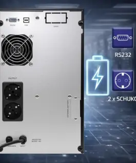 Qoltec Pure Sine Wave UPS 3kVA 2400W AVR LCD