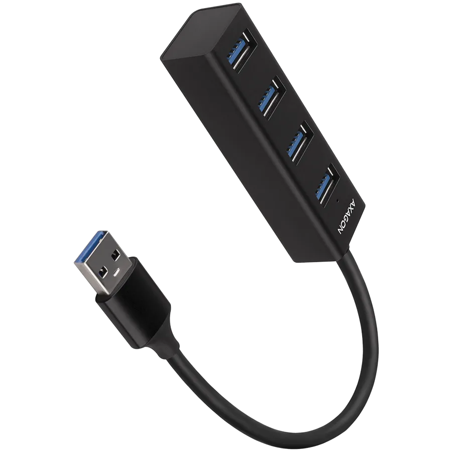USB хъб AXAGON HUE-M1A 4x USB3.2 Gen 1 MINI hub metal 20cm USB-A cable
